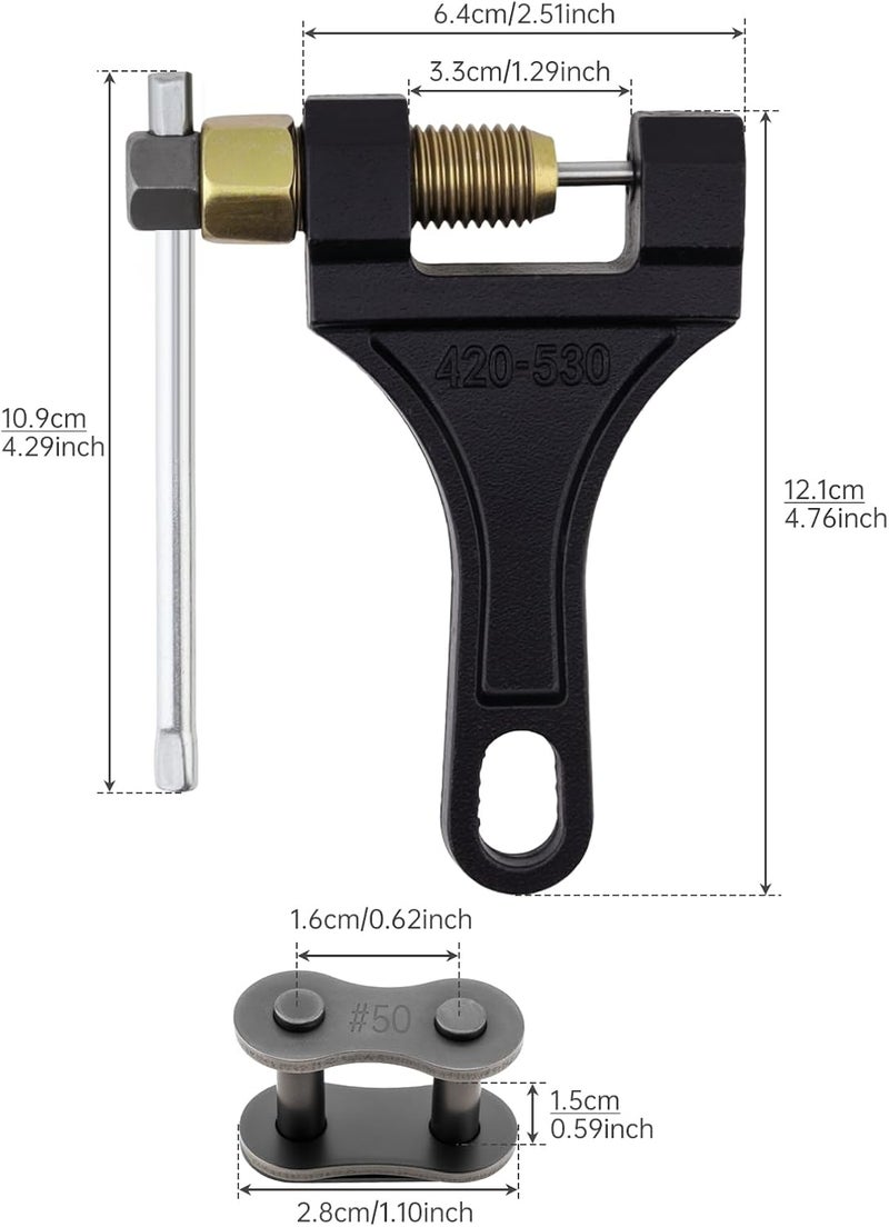 Windance Universal Roller Chain Breaker with 5Pcs #50 Master Link High Carbon Steel 420 428 520 525 528 530 Chain Pin Removal Repair Tool Motorcycle ATV Dirt Bike Scooter Bicycle Tractor - Image 5